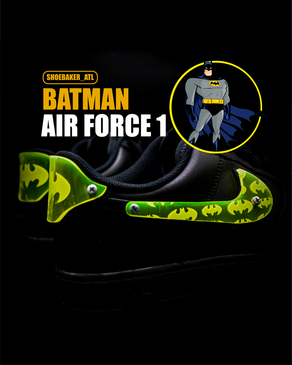 Custom Batman Air Force 1 – Step Into the Shadows – Shoe  display picture 1
