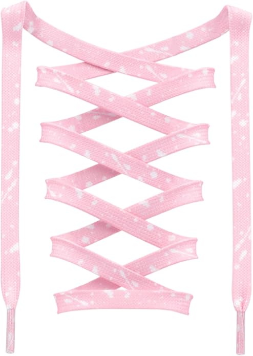 Pink White - Splatter Laces