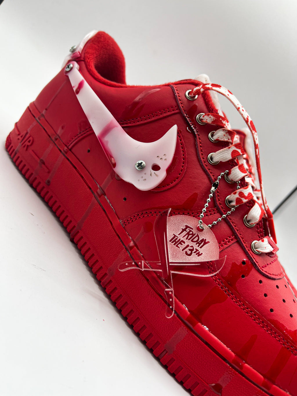 Nike Air Force 1 High Shoes Red/Red/Black Size 9.5
