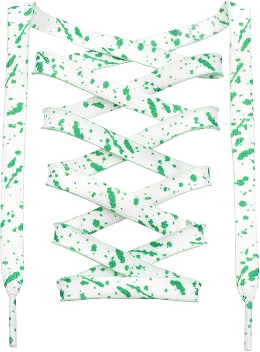 White Green - Splatter Shoelaces