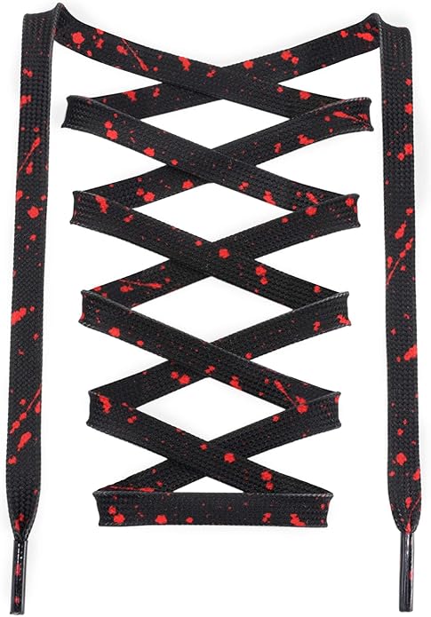 Black Red - Splatter Laces