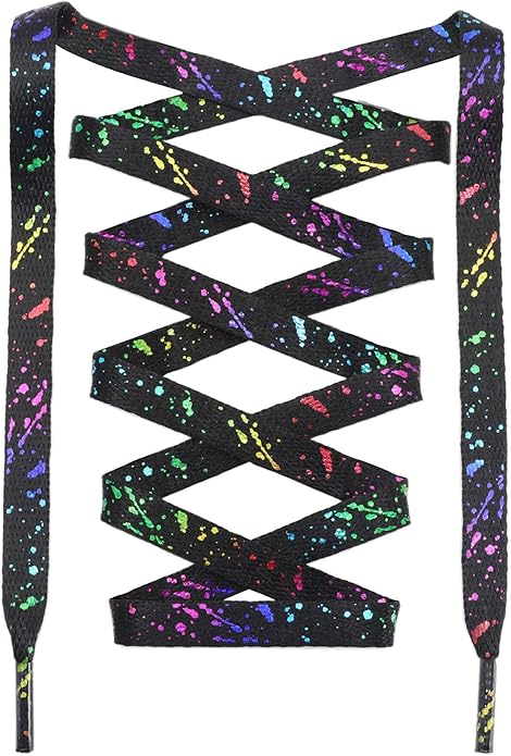 Black Colorful - Splatter Laces