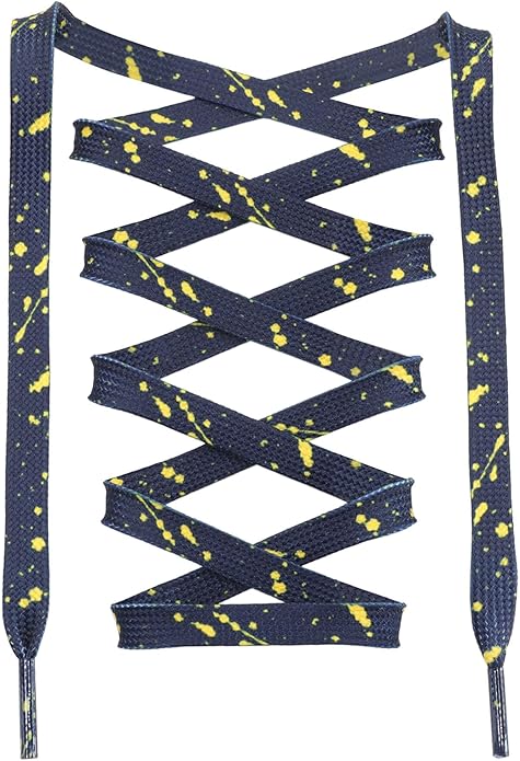 Dark Blue Yellow - Splatter Laces
