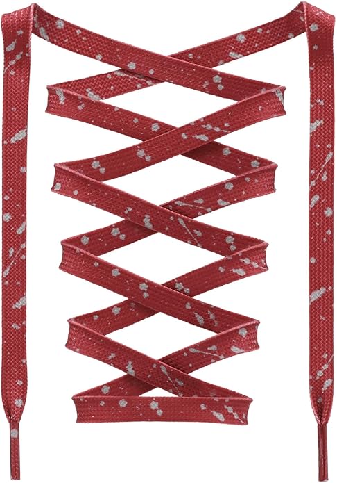 Dark Red Grey - Splatter Laces