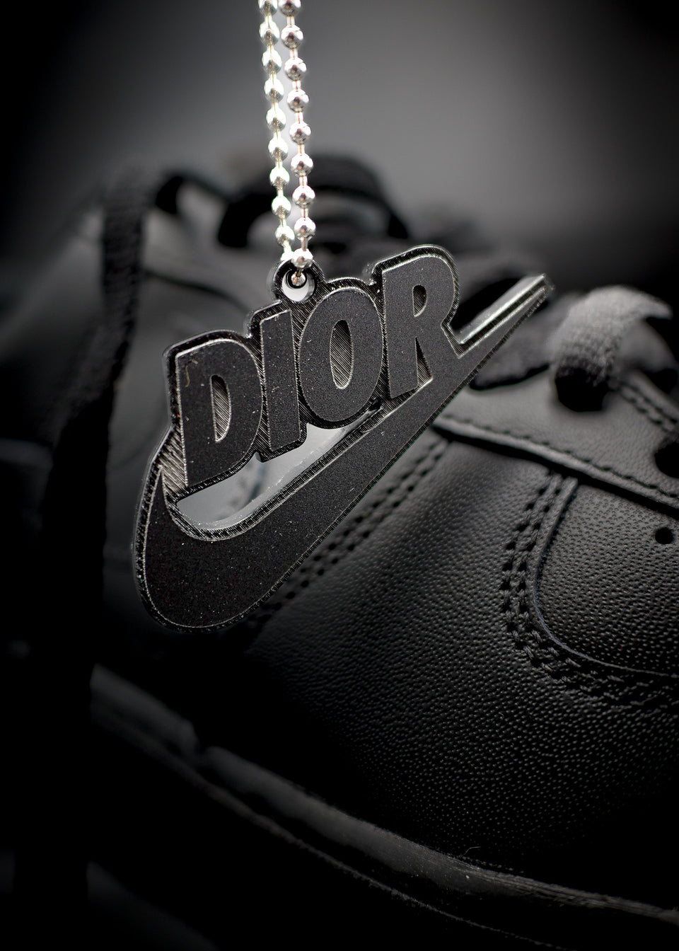 Designer logo Sneaker Charm (Matte Black)