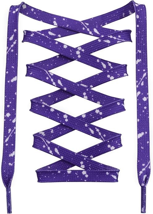 Purple White- Splatter Laces