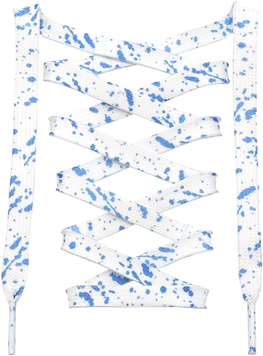 White Blue - Splatter Laces