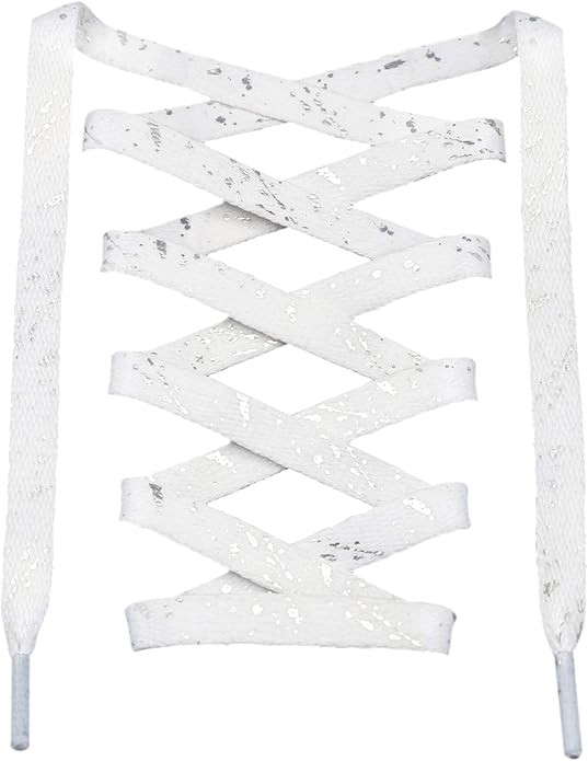 White Silver - Splatter Laces