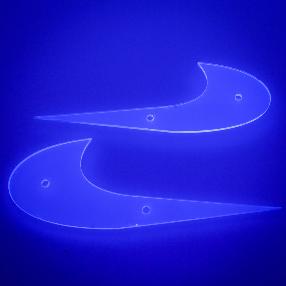 Fluorescent Blue Acrylic Swoosh