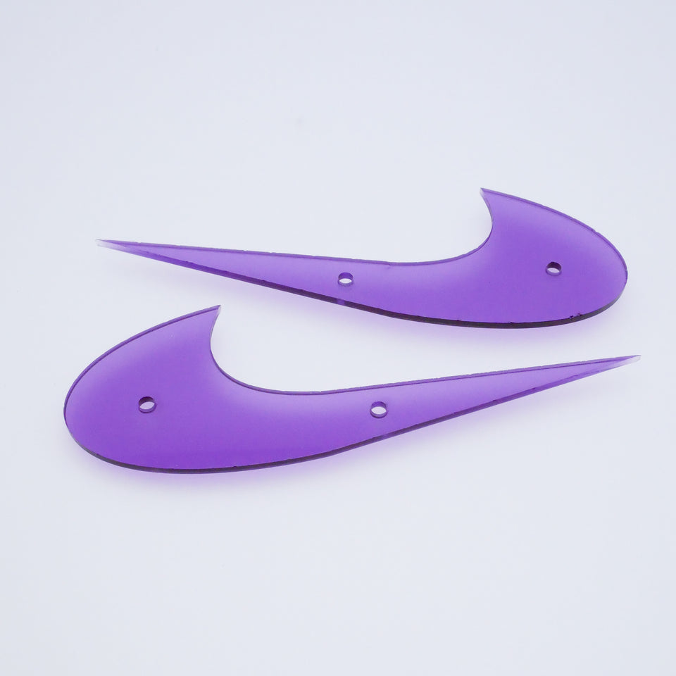 Transparent Purple Acrylic Swoosh