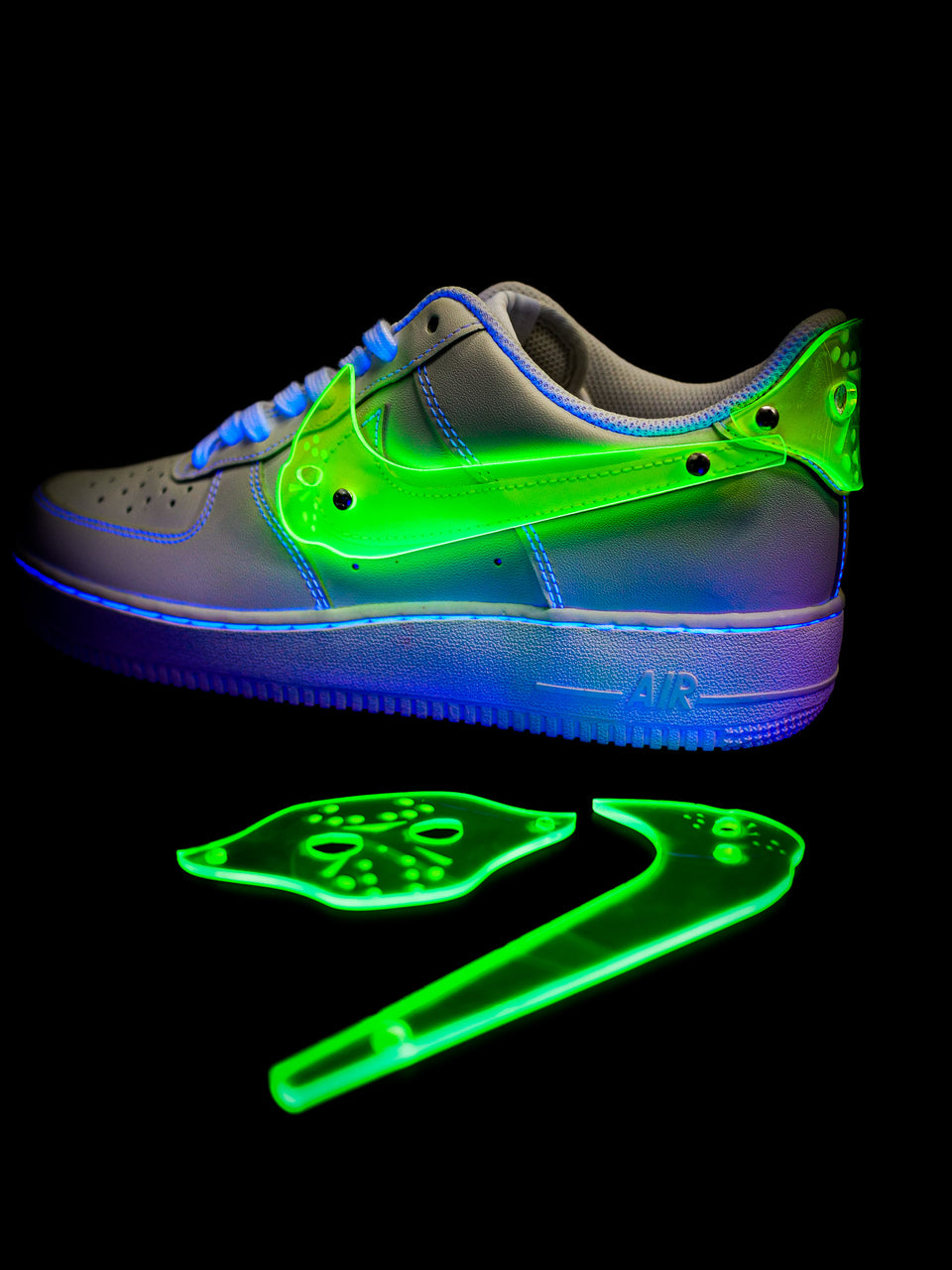 Custom Air Force 1 Neon Nike Af1 Trainers Shoes Pink/ Purple
